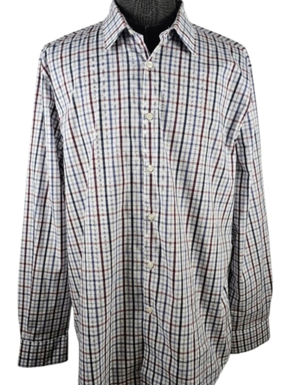 Perry Ellis Stretch Men's Long Sleeve Button Down Plaid Size XXL